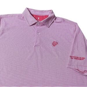 NEW Fairway & Greene Cast Iron Golf Classic Polo Shirt USA Stripes Red XL Men